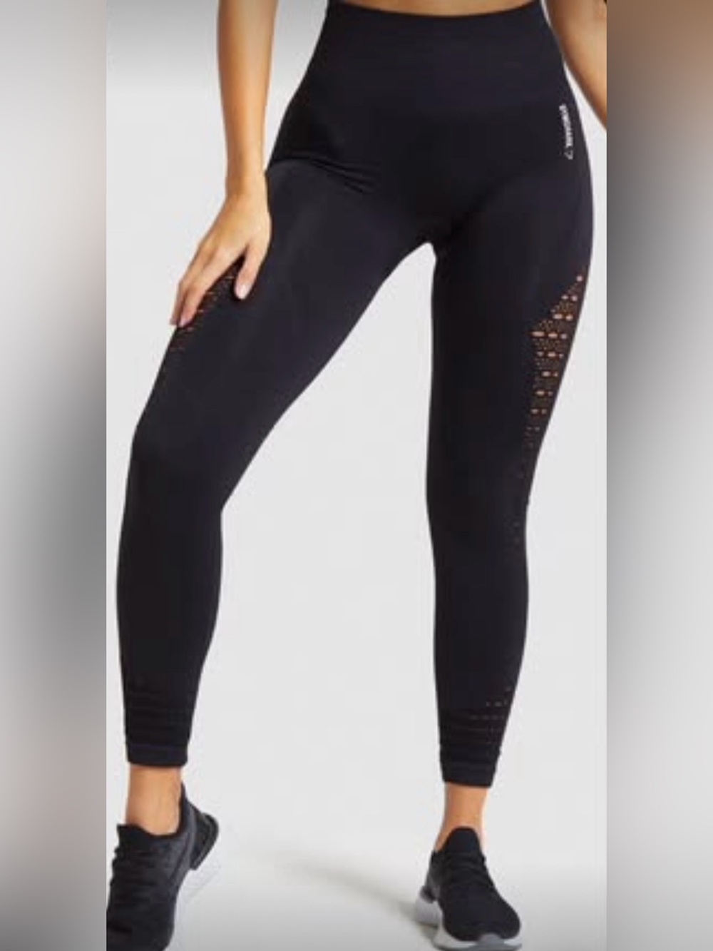 Gymshark Black Seamless High-Waist Leggings with Laser-Cut Panels